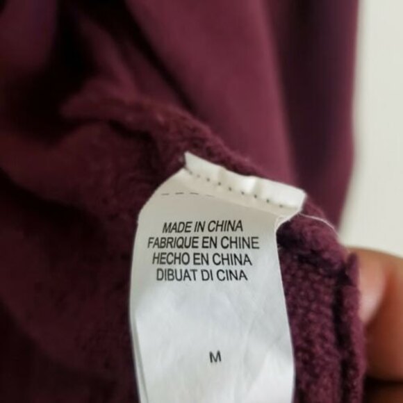 Lucky Brand Cardigan Sweater Medium Burgundy Red Waterfall Boho Cozy Casual - Picture 8 of 11